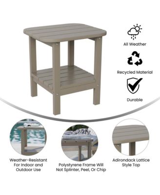 Nassau 2-Tier Adirondack Side Table, All-Weather Hdpe Indoor/Outdoor Accent Table