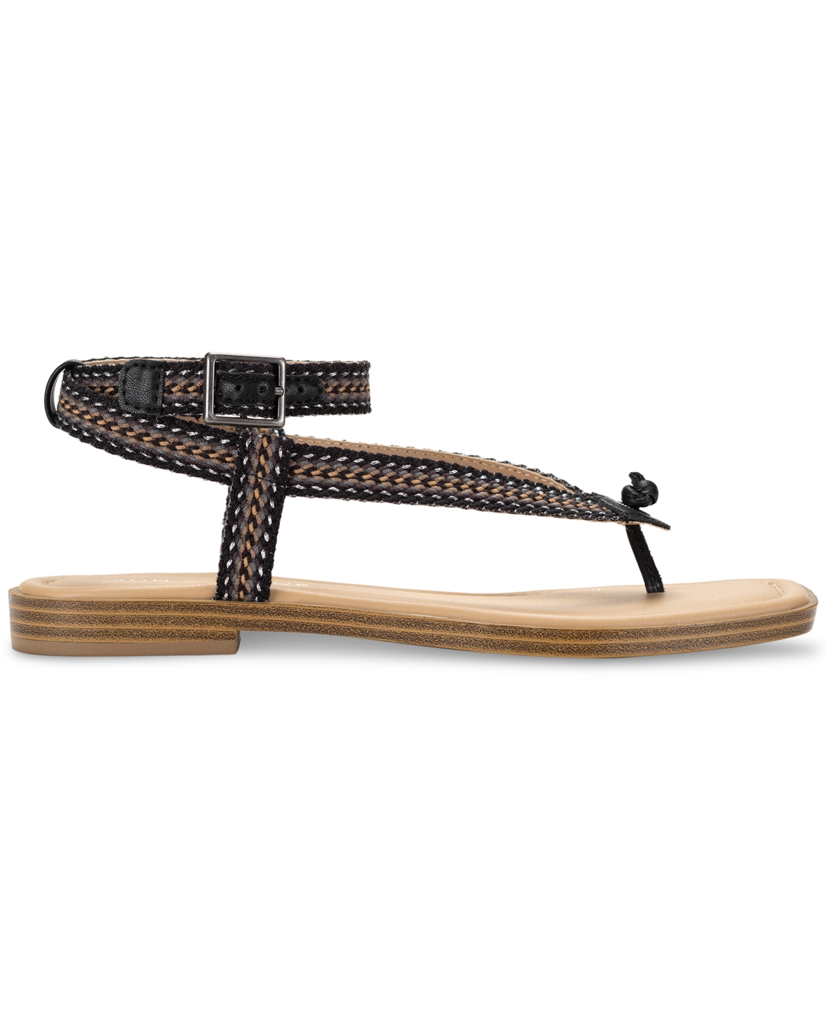Shop Sun + Stone Murphyy Woven Thong Sandals, Created For Macy's In Black Woven