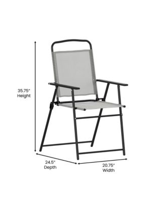 Munroe Set Of 4 Textilene Folding Sling Style Patio Chairs With Armrests