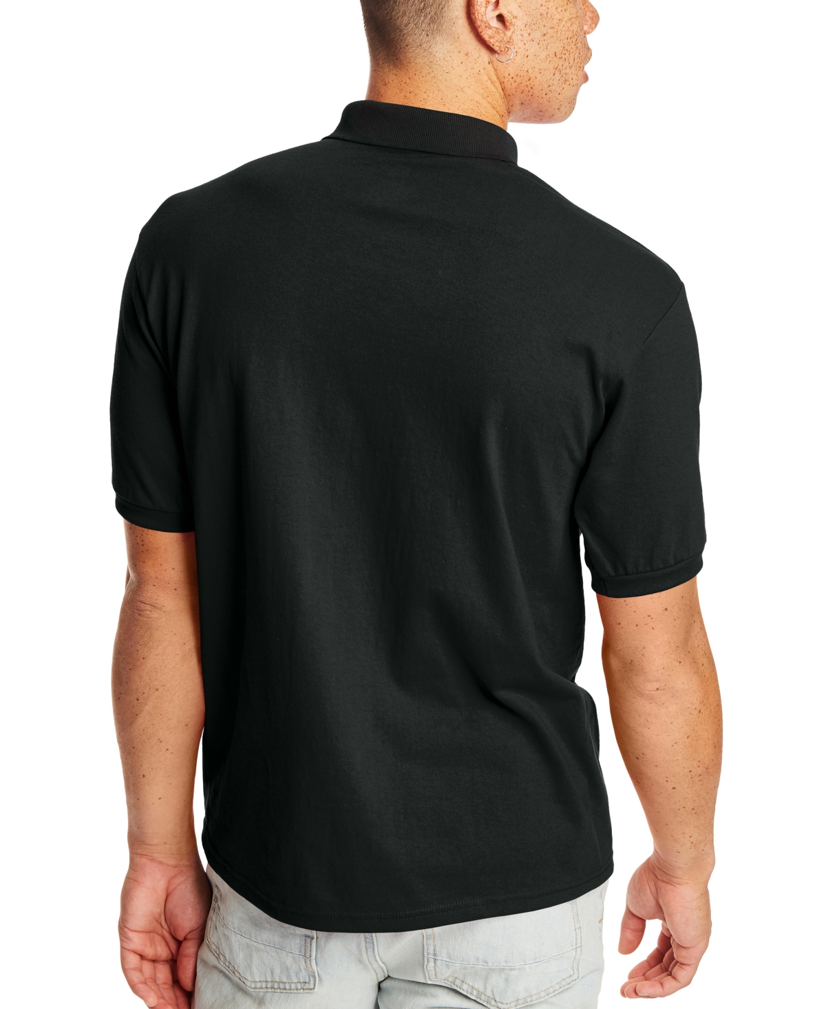 Shop Hanes Ecosmart Men's Pocket Polo Shirt, 2-pack In Black