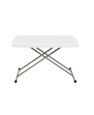 Height Adjustable Plastic Folding Tv Tray/Laptop Table In Granite White