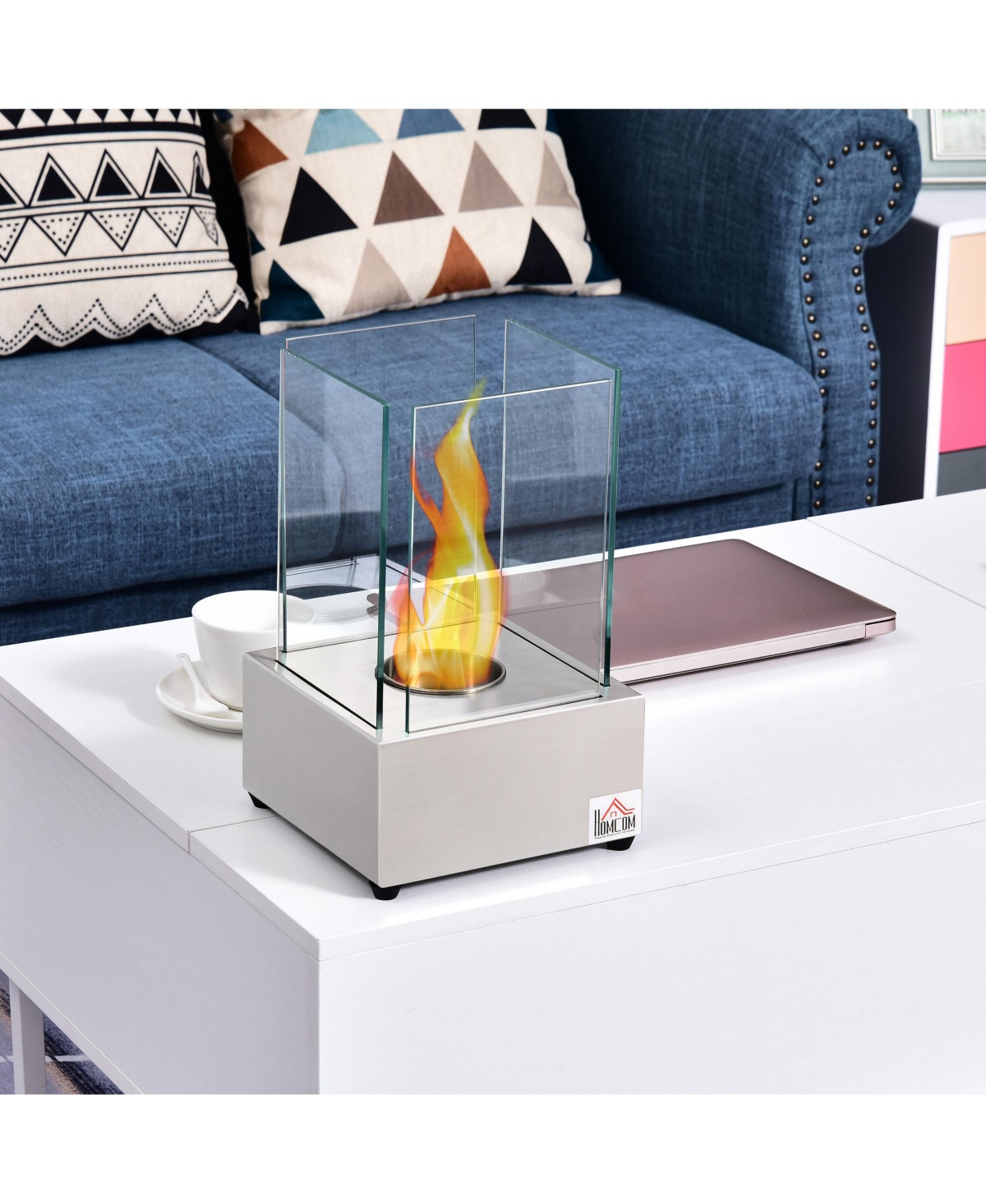 Homcom Portable Indoors Outdoors Bio Ethanol Fireplace Fire Pit Pot Backyard