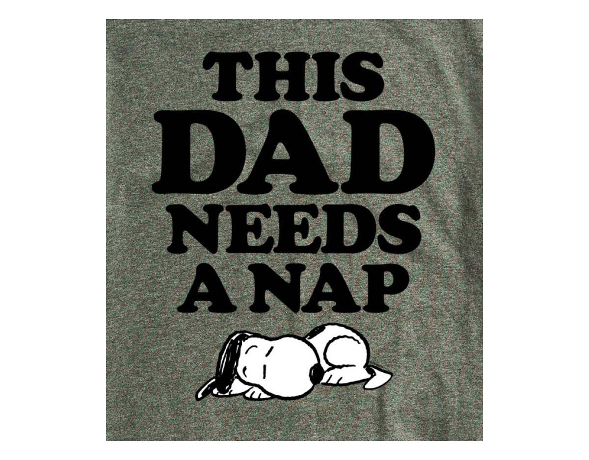 Airwaves Hybrid Apparel Peanuts Dad Nap Mens Short Sleeve Tee In Hthr Red
