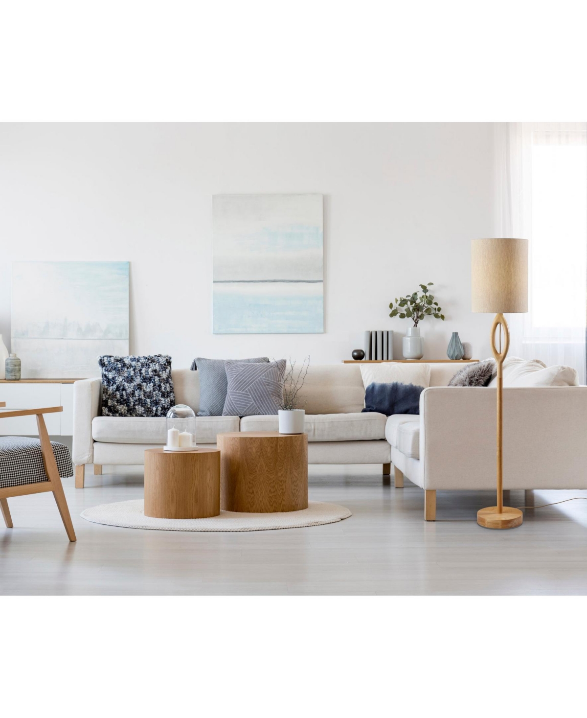 Shop Adesso 61" Wood Mayfair Floor Lamp In Natural Wood