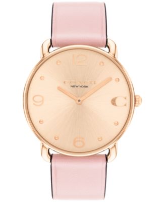 COACH Women's Elliot Pink Leather Watch 36mm - Macy's