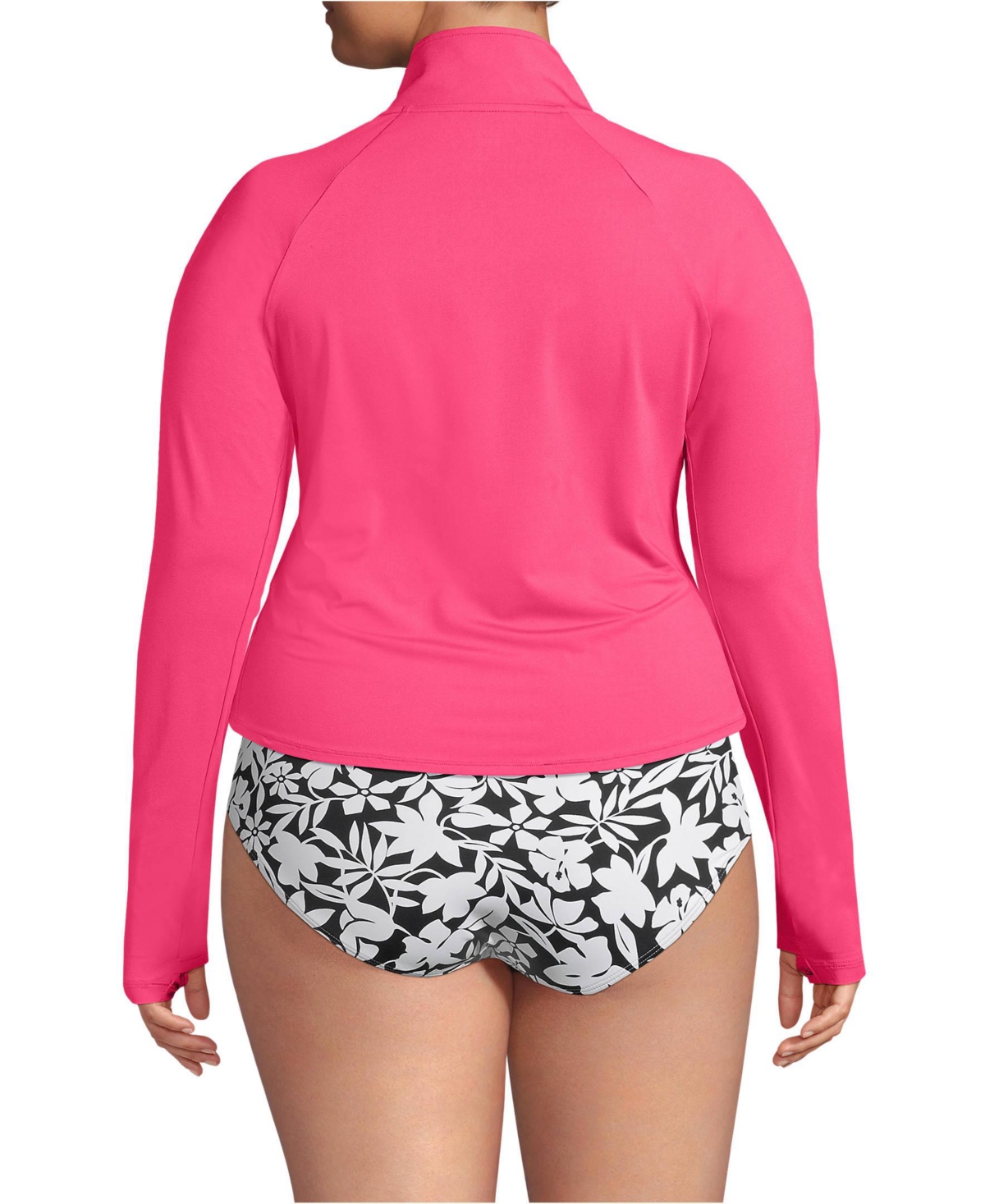 Lands' End Plus Size Long Sleeve Rash Guard Cover-up Upf 50