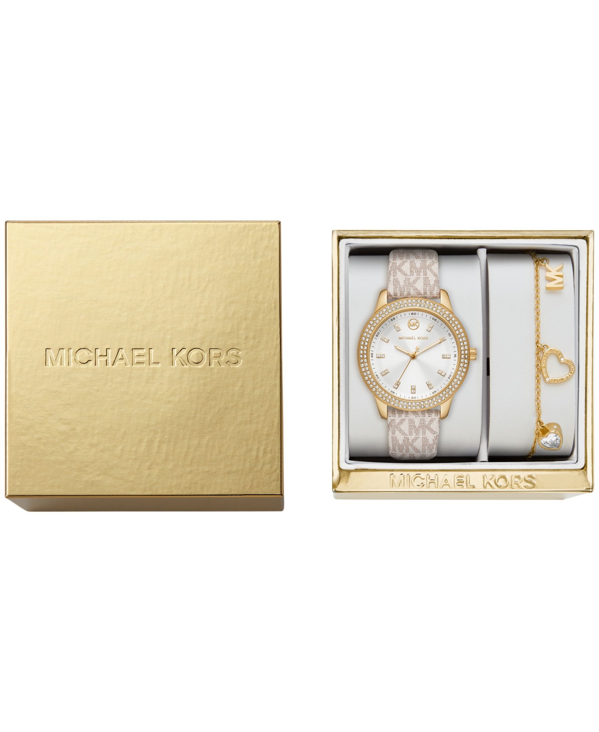 Shop Michael Kors Women's Tibby Three-hand Vanilla Pvc Watch Set 34mm In No Color