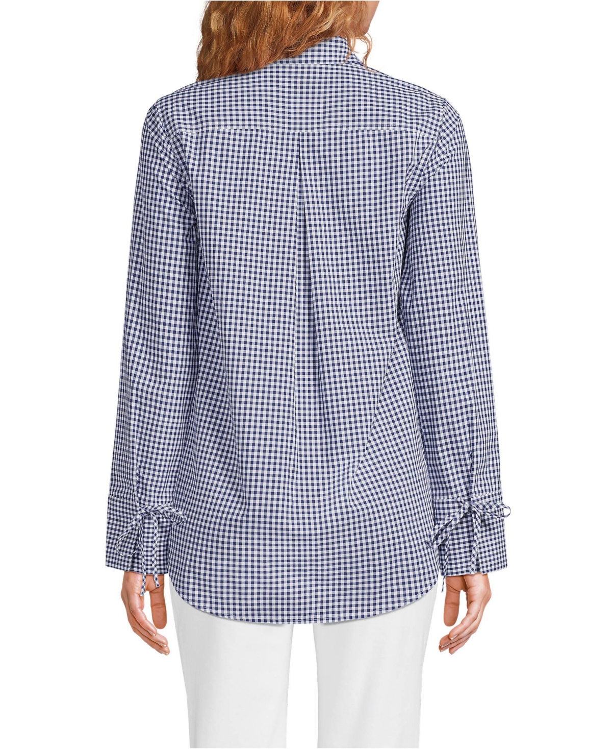 Lands' End Women's Poplin Tie Sleeve Shirt