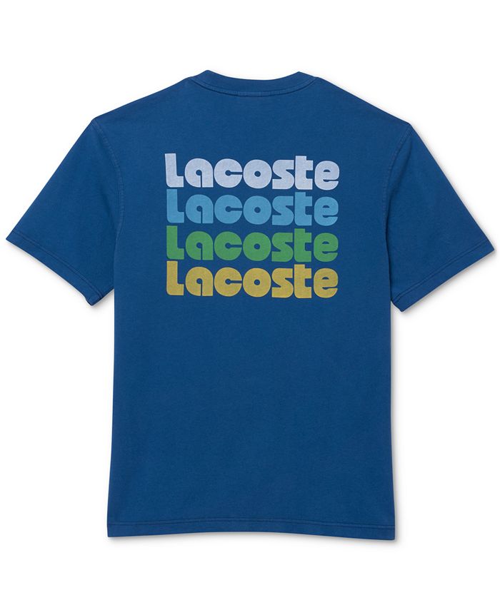 Lacoste Mens Short Sleeve Classic Fit Tee Shirt W/Graphics On Back White M main image 0
