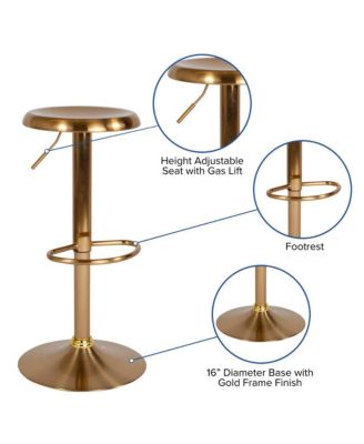 Audrey Retro Style Height Adjustable Barstool With Footrest