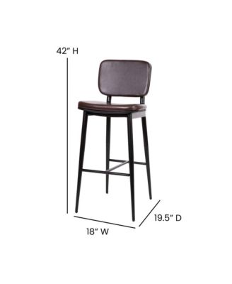 Regency Barstools Contemporary Metal Frame Stools With Integrated Footrest - Set Of 2