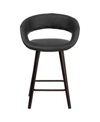Plath 24 Inch Cappuccino Ultramodern Bar Counter Stool With Upholstered Seat