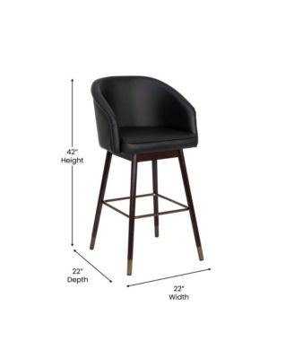 Temperance Modern Wood Frame Stool With Metallic Accents