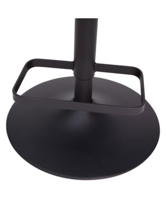 Shae Contemporary Upholstered Adjustable Height Barstool With Rounded, Cutout Mid-Back And Pedestal Base