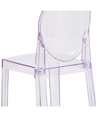 Ghost Counter Stool In Transparent Crystal With Oval Back