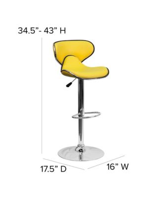 Contemporary Cozy Mid-Back Vinyl Adjustable Height Barstool