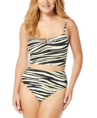 Womens Coco Contours Intrigue Cropped Tankini Top High Waist Bottom