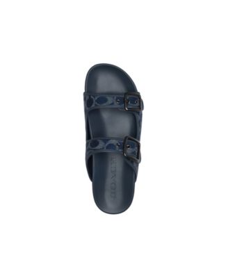 COACH Men's Denim Buckle Strap Sandal - Macy's