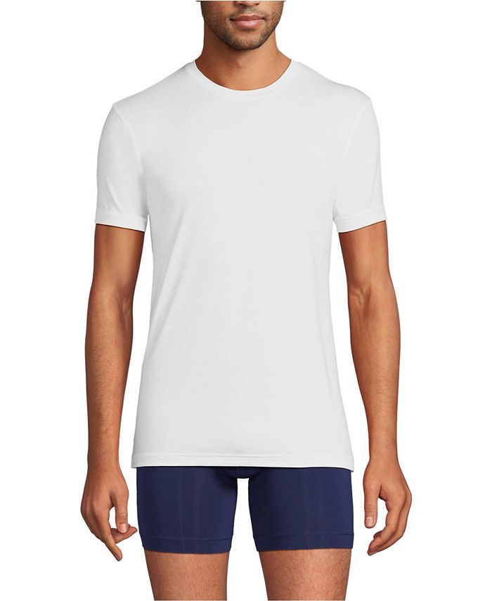 Lands' End Men's Flex Performance Crewneck Undershirt - Macy's