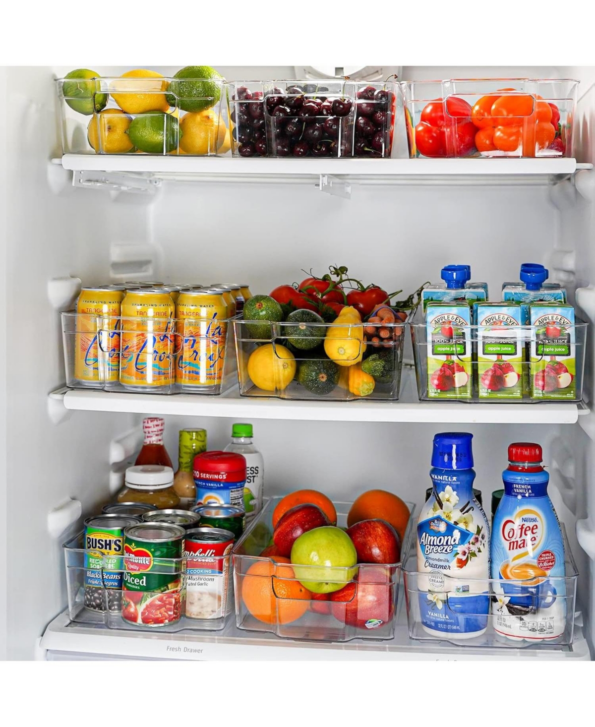 Zulay Kitchen 4 PackFridge Organizers and Storage - Clear