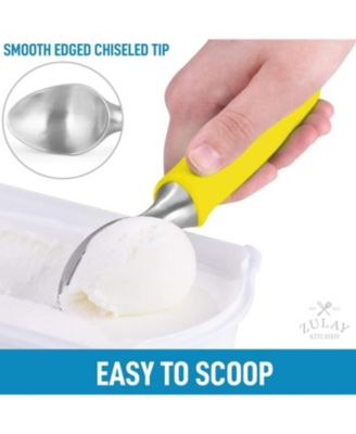 Heavy Duty Ice Cream Scoop - Stainless Steel Ice Cream Scooper With Non-Slip Rubber Grip