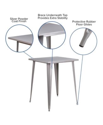 Rothko Patio Dining Table With Metal Frame And Square Top