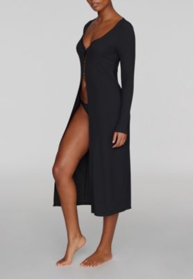 The Long Button Cardigan - Modal Silk Rib