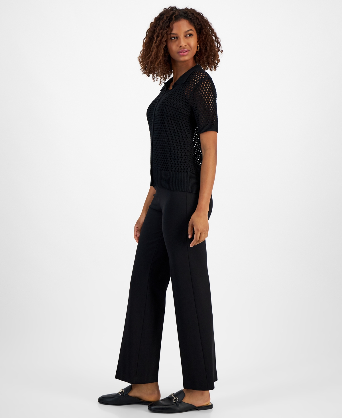 T Tahari Women's Open-Knit Cardigan