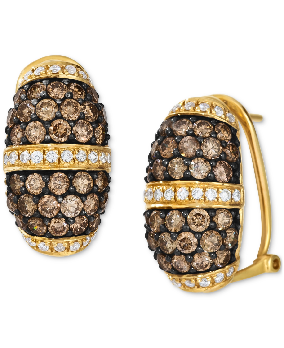 Chocolate Diamond & Vanilla Diamond Pave Statement Earrings (3-1/5 ct. t.w.) in 14k Gold