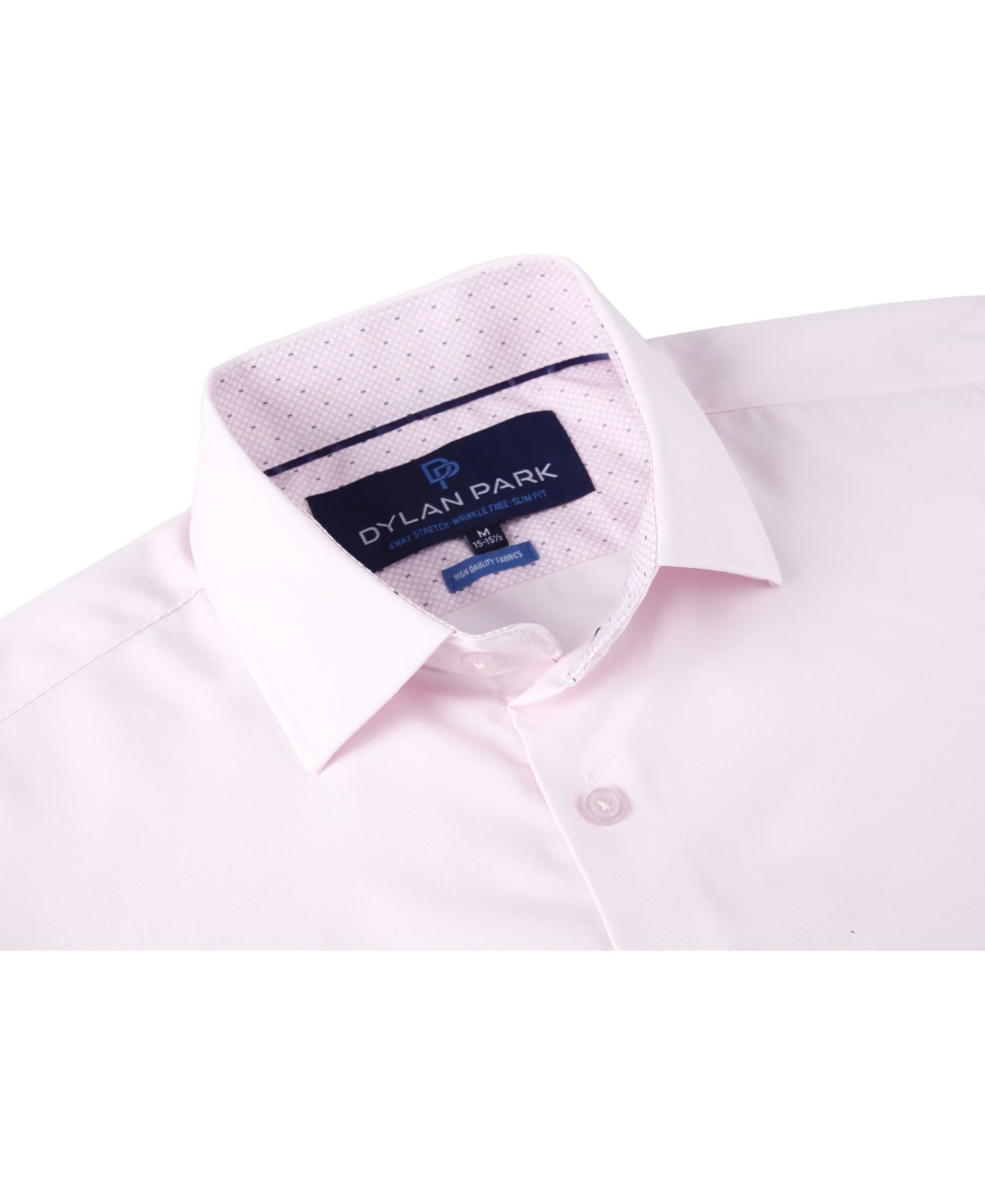Мужская рубашка Dylan Park Geometric Performance Stretch Button Down Dress Shirt, цвет: Розовый — фото 3
