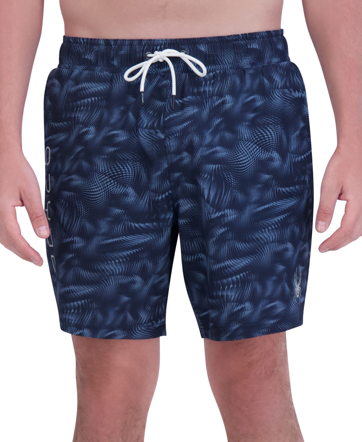 Shop Spyder Men's Abstract Liquid Print Performance 7" Volley Shorts In Dress Blue