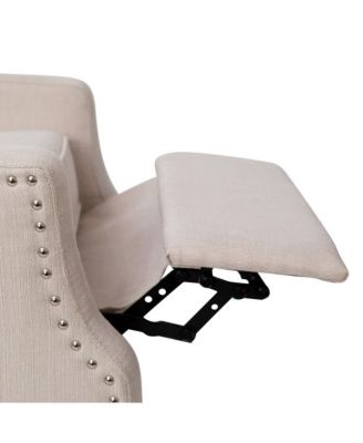 Mauro Contemporary Pushback Recliner With Accent Nail Trim-Wingback Manual Recliner