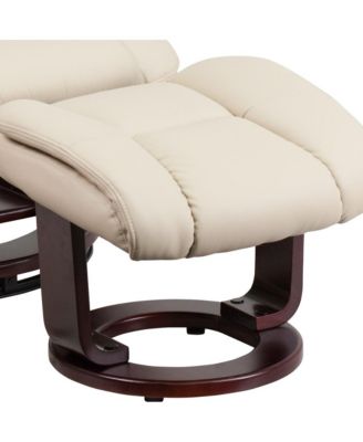 EMMA + OLIVER  Standard Size  Wood Base & Foam Upholstery  Multi-Position Recline, Swivel Base, Curved Ottoman Recliner Chair Set