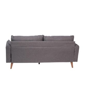 Carthage Upholstered Mid-Century Modern Pocket Spring Sofa With Wooden Legs And Removable Back Cushions