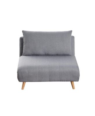 Celine Convertible Tri-Fold Sleeper Chair With Channel Stitching And Pillow