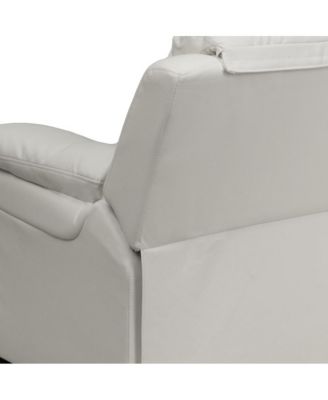Deluxe Vinyl Padded Contemporary Kids Recliner With Storage Arms