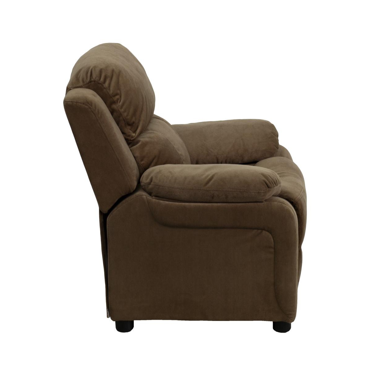 Emma+Oliver Deluxe Padded Contemporary Kids Recliner With Storage Arms