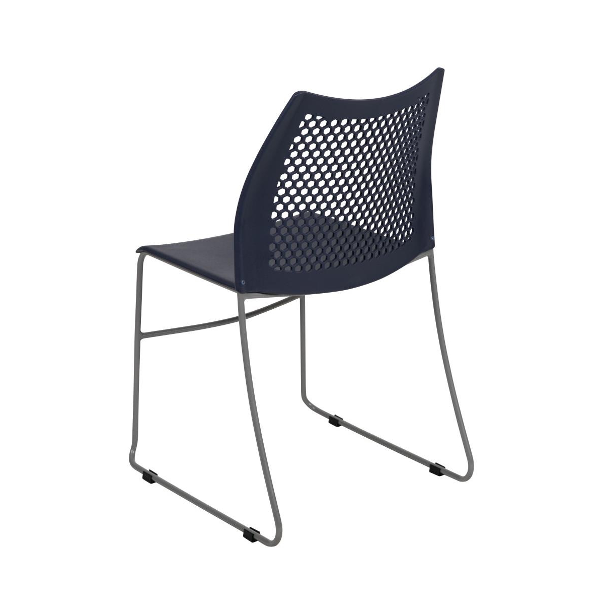 Emma+Oliver Home And Office Sled Base Stack Chair With Air-Vent Back - Guest Chair