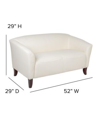Leathersoft Reception/Living Room Loveseat With Cherry Wood Feet