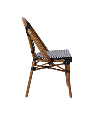 Sacha Stacking Bistro Chair With Pe Seat And Back And Aluminum Frame For Indoor/Outdoor Use