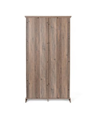 Finnoula Farmhouse Storage Cabinet, Semi-Open Storage With Sliding Barn Door