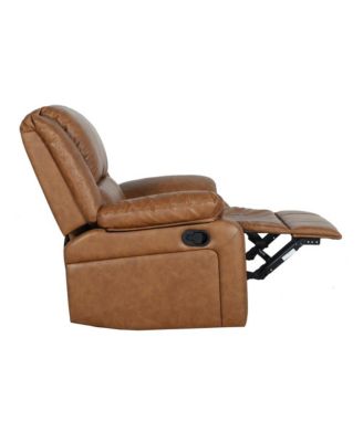 Single Piece  Upholstered Fabric or Faux Leather Bustle Back & Padded Arms Recliner Chair