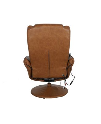 Massaging Multi-Position Plush Recliner Chair With Side Pocket And Ottoman