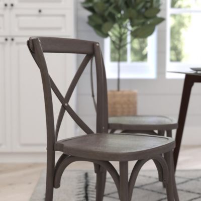 Bardstown  Single Piece Wooden Frame High Back X-Back Bistro Style Dining Chair