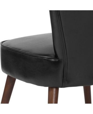 Santino Mid-Back Retro Accent Side Chair With Flared Wooden Legs