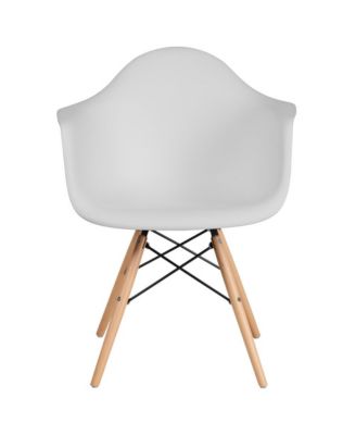 Alda Series Polypropylene Accent Chair With Gently Curved Arms And Metal Braced Wooden Legs