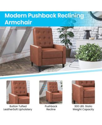 One Pack Tufted Upholstery Darcy Mid-Century Modern Ergonomic Push Back Recliner Chair