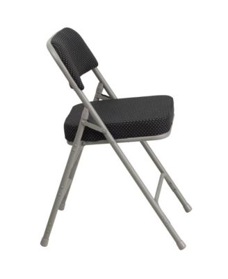 4 Pack Premium Curved Triple Braced & Hinged Fabric Upholstered Metal Folding Chair