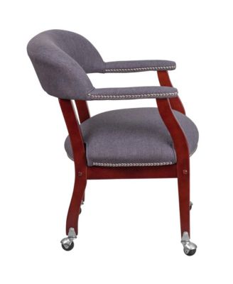 Conference Chair With Accent Nail Trim And Casters