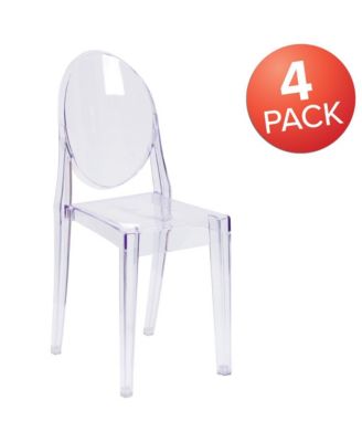 4 Pack Transparent Stacking Side Chair